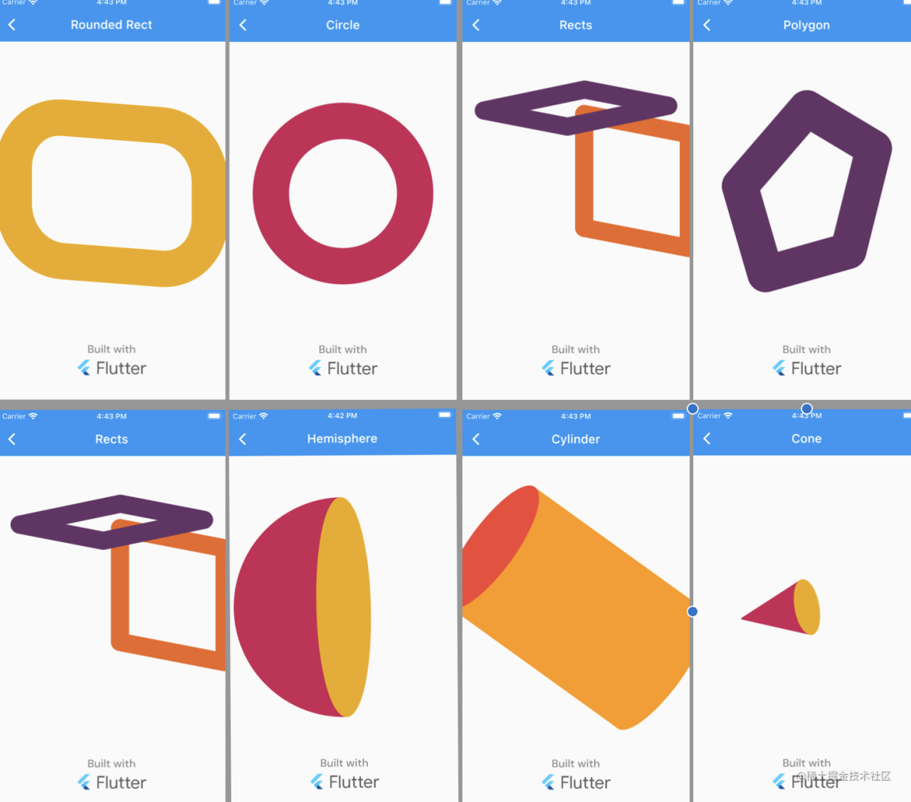 Flutter 实现 “真” 3D 动画效果，用纯代码实现立体 Dash 和 3D 掘金 Logo