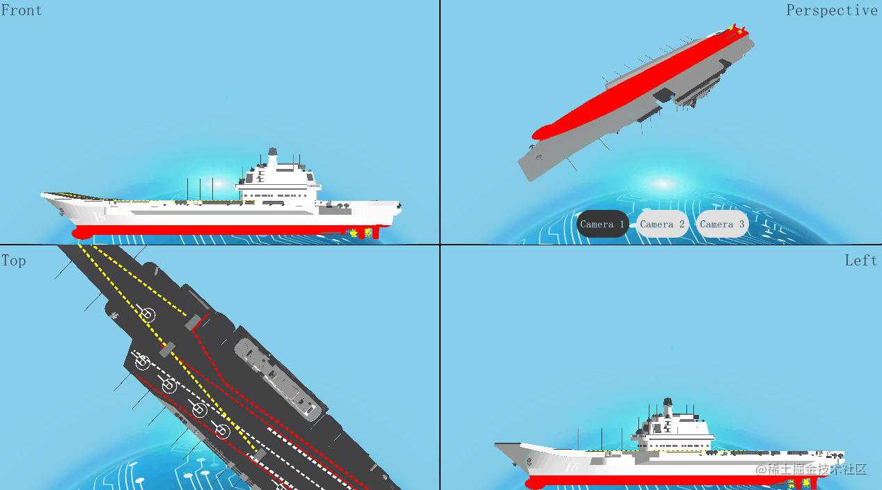 QtQuick3D，3D效果展示辽宁舰，为中国航母加油