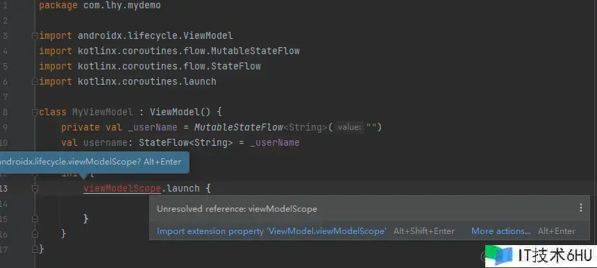运用viewModelScope时爆红 运用viewModelScope时爆红